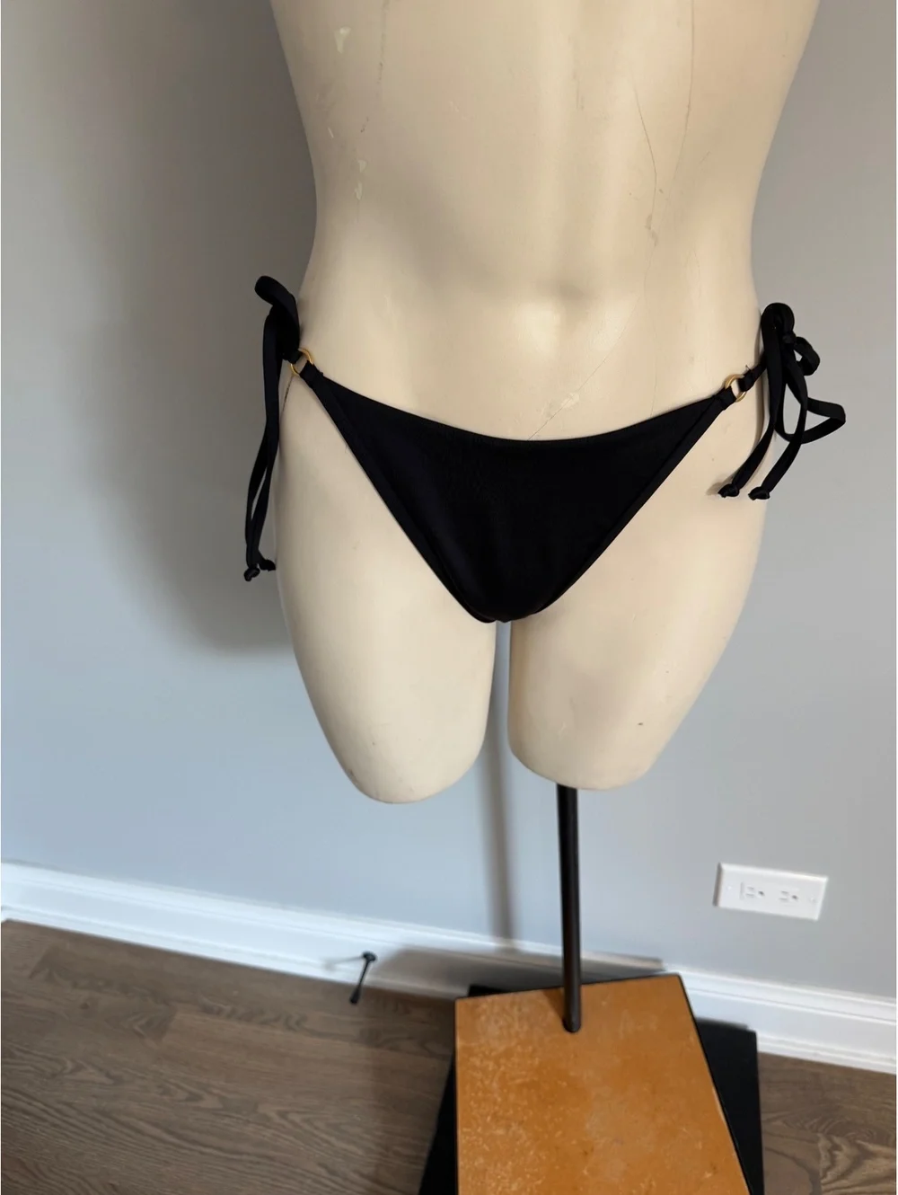 L*Space Black Tanga Cut Bikini Bottoms - Size M